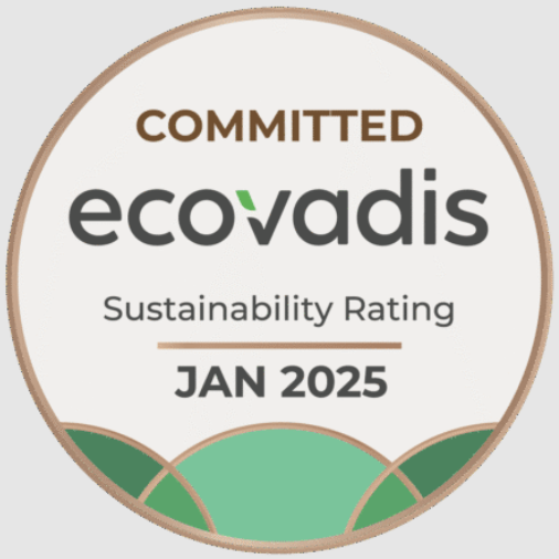 Insignia EcoVadis: compromiso en calificación de sostenibilidad.